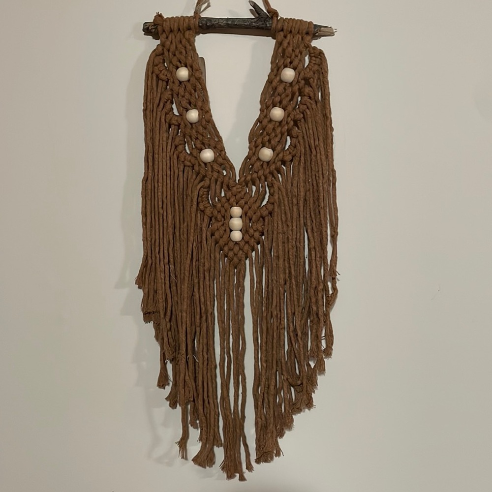 Medium macrame wall hanging - burnt orange